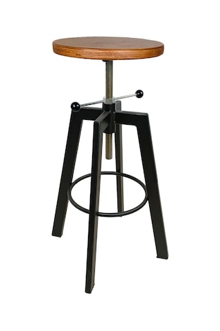 Helen Bar Sandalyesi Bar Taburesi Ahşap Oturak Çok Renkli