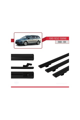 Ford Focus Tourıng 2008-2011 Arası İle Uyumlu Basic Model Ara Atkı Tavan Barı Siyah 3 Adet
