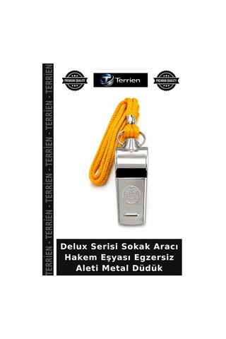 Delux Serisi Sokak Aracı Hakem Eşyası Egzersiz Aleti Metal Düdük