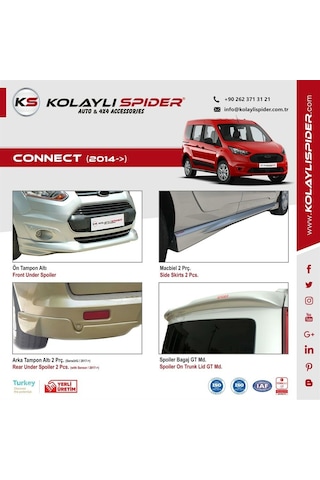 Ford Connect Ön Panjur + Tampon Çıtası 4 Prç Krom 2014 ve Sonrası
