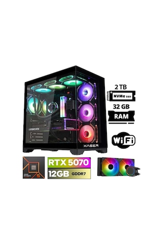 Xaser Lexus X60 R5-7600 32 GB 2 TB M.2 NVMe SSD 12 GB RTX5070 Free Dos Masaüstü Oyuncu Bilgisayarı