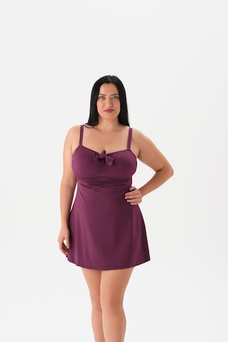 4056my Elbiseli Mayo Bordo Çok Renkli