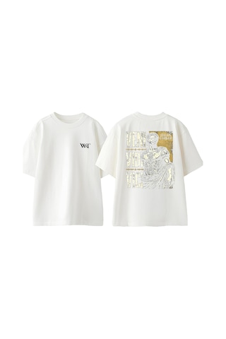 Thewert Veni Vidi Vici Julius Caesar Tasarım Sırt Baskılı Pamuk Beyaz Oversize T-shirt