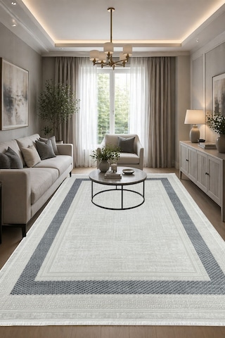 %100 Akrilik Yün Halı 4m2 Ve 6m2 Ebatlarında Modern Yumuşak Dokulu Salon Oturma Odası Mutfak Halısı Antialerjik Antrasit 07070antrasit
