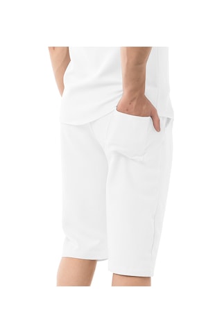 Erkek Mekanik Keten Dizaltı Kapri Beyaz