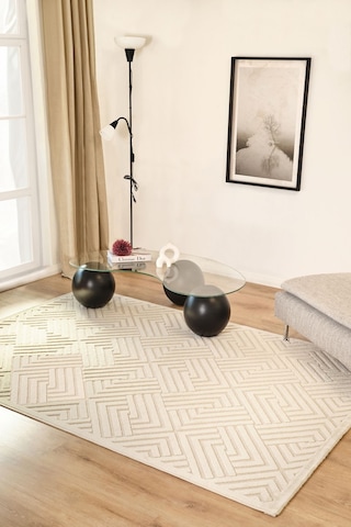 Kaşmir Halı 7/24 İskandinav Olav Beyaz 160x230 CM Salon Mutfak Halısı Yolluk Kilim