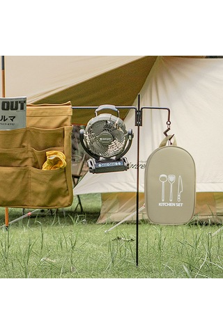 Açık Ocak Taşınabilir Saklama Çantası Açık Kamp Mutfak Eşyaları Sofra Pişirme Malzemeleri Kamp Araçları Depolama Kahve Kahverengi