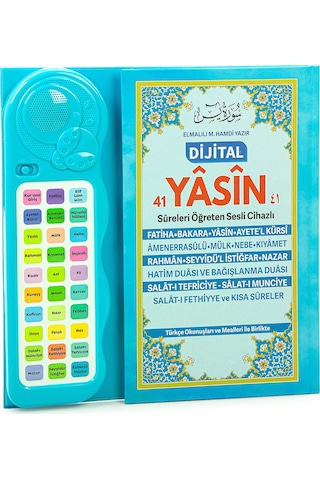 Çocuklar İçin Sure Dua Öğreten Cihaz Sesli Yasini Şerif Kitabı Mavi