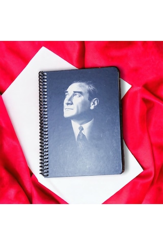 14x20 Cm Çizgisiz 80 Yaprak Atatürk Sert Kapak Telli Defter 3
