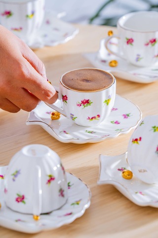 Acar Ladurée 6 Kişilik Kahve Fincan Takımı - 75 Ml Renkli