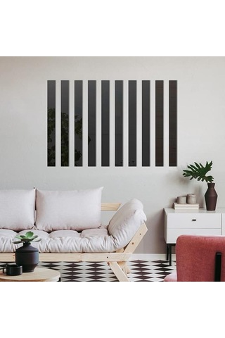 20 Adet Kendinden Yapışkanlı Çıkarılabilir Ayna Duvar Çıkartmaları Çizgili Tasarım Sanat Fayans Çıkartması Kendin Yap Akrilik Ayna Duvar Çıkartmaları Ve Ev Dekorasyonu İçin Duvar Resimleri Siyah