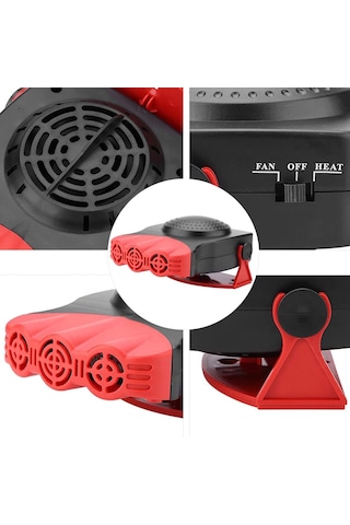 Powermaster Pm-14854 Araç İçi Çakmaklık Girişli Isıtıcı - Cam Buğu Çözücü - Oto Fan Isıtıcı