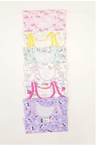 Tutku 0848 Kız Çocuk Elastan Empirme Geniş Askı Atlet 6 Adet