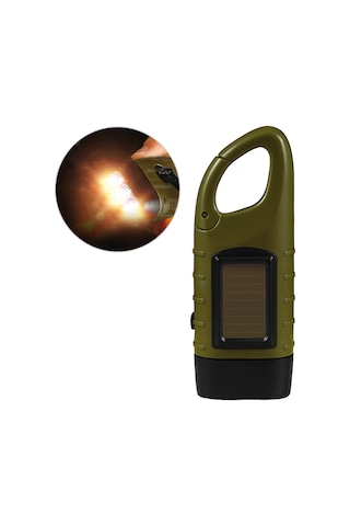 Jeemson Led Fener, Güneş Enerjisi Ve Elle Çevirme İle Şarj Edilebilir, Kamp Ve Acil Durumlar İçin Dayanıklı Asker Yeşili El Feneri Yeşil