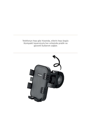 Telefon Tutucu 2si1 Arada Bisiklet Motosiklet Ve Scooter Telefon Tutacağı Jx067 Siyah Diğer