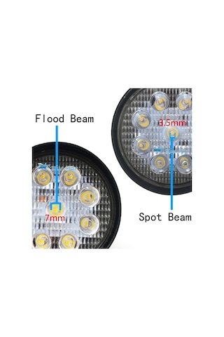 2 Adet 9 Led Off Road Sis Farı Sis Lambası Gemi Tekne Yat Farı