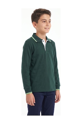 Baglan Erkek Çocuk Yeşil Selanik Polo Yaka Okul Sweatshirt Bgl-st05674