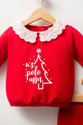 U.S. Polo Assn. U.s. Polo Assn Kız Bebek Kırmızı Takım Usb2735-c-v1 Kırmızı