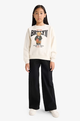 Defacto Kız Çocuk Relax Fit Bisiklet Yaka Baskılı İçi Yumuşak Tüylü Sweatshirt E6780a825wner105 Ekru