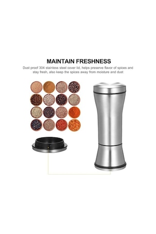 Ulzyvf 304不锈钢香料磨 - 调节式盐&胡椒研磨器 银色 Gümüş