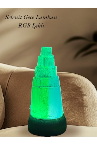 Rgb Işıklı Selenit Taşı Gece Lambası 7 Farklı Mod 7
