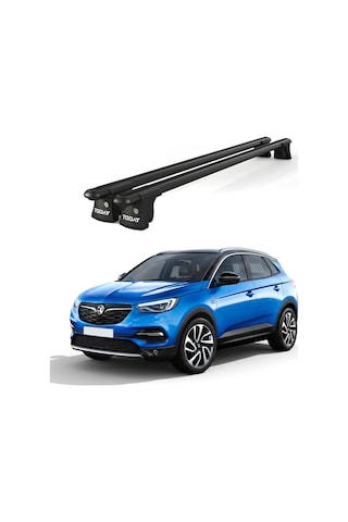Trio-ıı Opel Grandland 2017 Ve Sonrası Uyumlu Siyah Kilitli Ara Atkı 120cm Port Bagaj Tavan Barı