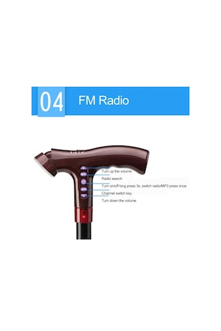 Ayarlanabilir Led Aydınatmalı Çok Fonksiyonlu Yürüyüş Batonu Çok Renkli