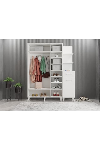 Açelya Portmanto Vestiyer Ayakkabılık M3- B 140cm - Montaj Dahil