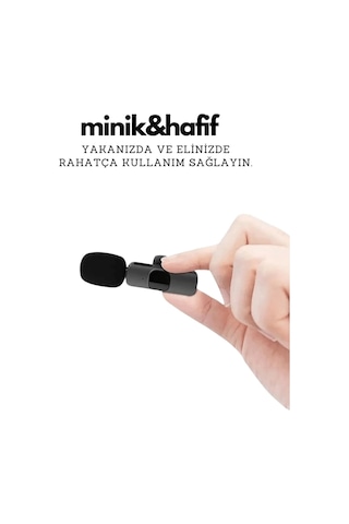 Type-c Çiftli Kablosuz Yaka Mikrofonu Seti - Youtube, Tiktok, Vlog Ve Canlı Yayınlar İçin Telefon Uy