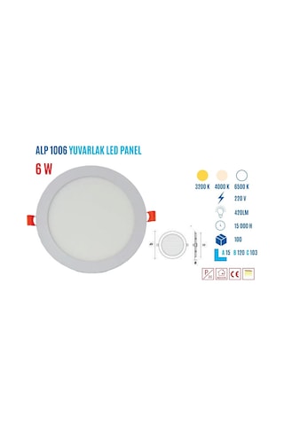 Ycl Alp-1006G 6W Sıvaaltı Yuvarlak Günış Led Panel