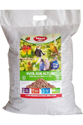 Bonny Nice Organik Çam Pelet Evcil Kuş Altlığı 10 Kg 17 l