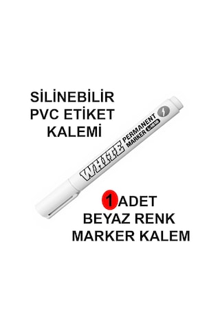 Siyah Pvc Etiket Kalemi Beyaz Renk Yaz-sil Etiket Kalemi 1 Adet Beyaz Marker Silinebilir Etiket Yazı