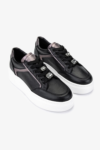 Valmenti Kadın Hakiki Deri Sneakers & Spor Ayakkabı 1116 450 Bn Ayk Y25 Syh Fltr/ant/ant Ts Siyah