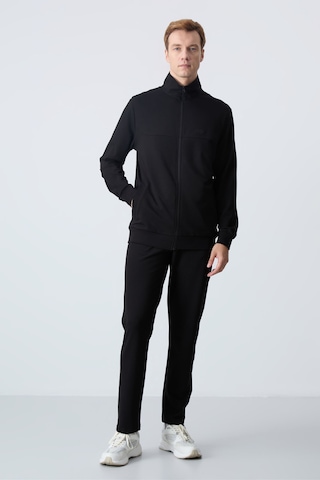 Tommy Life Siyah Pamuklu Kalın Yumuşak Dokulu Comfort Fit Basic Erkek Eşofman Takım - 85260 Siyah