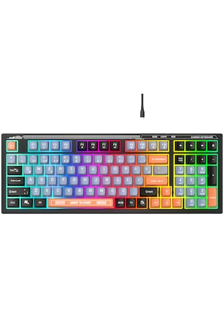 Everest KB-98 Silent Sessiz Rainbow Q Membrane Klavye