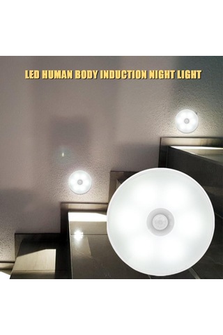 Ximistore9 Usb Şarjlı Led Kişi Algılama Lambası - Yatak Odası, Dolap Için Işık Kontrol Akıllı Gece Lambası Beyaz Işık, Pp Malzeme Diğer