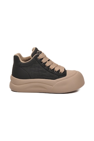 Guja Siyah Bağcıklı Kaymaz Taban Kadın Sneaker Bot 25k426-1 Z Siyah