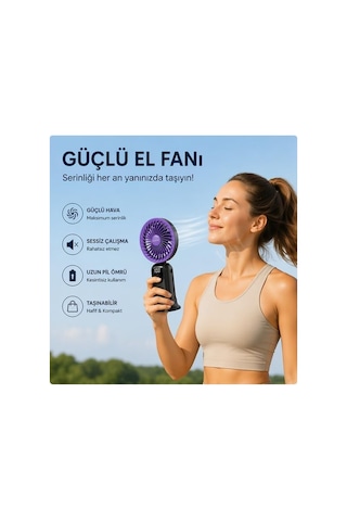 Robeve Aufn19 5 Kademeli Güçlü El Fanı Mini Fan Şarjlı Taşınabilir Mini Vantilatör, Dijital Ekranlı, Sessiz Çalışma, Uzun Pil Ömrü, Masaüstü & El Tipi Kullanım Yeşil