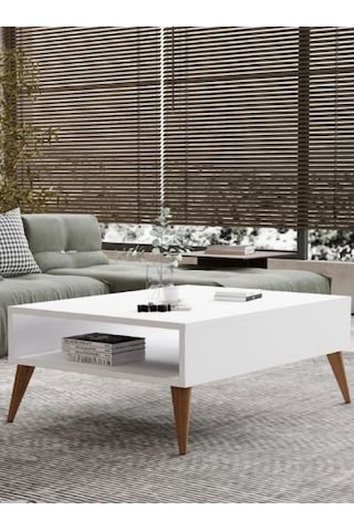 Orta Sehpa Masa Salon Sehpası Lüx Model 90x50x33 Beyaz
