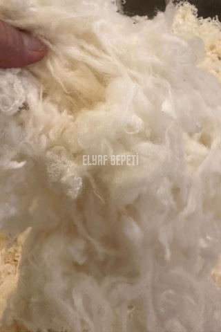 1 Kg 100% L Yıkanmış Taranmamış Saf Merinos Kuzu Yünü Renksiz