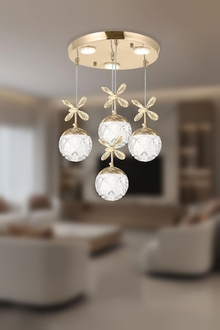 Eray Aydınlatma 2560-3+1 4lü Sarkıt Led Avize Gold