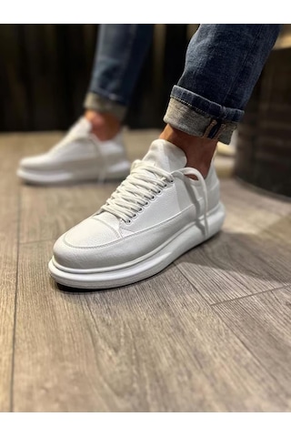Ay Mood Jy914 Drake Bağcıklı Cilt Erkek Günlük Sneaker Ayakkabı Cbt Beyaz
