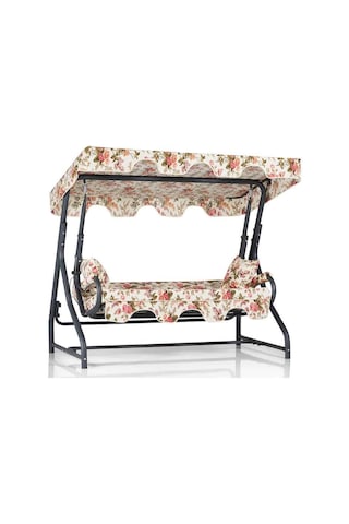 Erinöz Olea 3 Kişilik Bahçe Balkon Teras Salıncağı - İngiliz Gülü