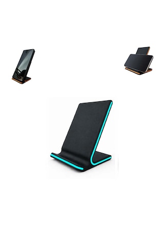 Özel Üretim Telefon Standı Telefon Tutucu Masaüstü Vb. İçin Özel Tasarım Ebat: 10,3 Cm X 6,9 Cm X 7 Cm Siyah - Turkuaz