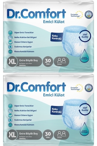 Dr.comfort Hasta Bezi Yetişkin Emici Külot Ekstra Büyük Xl 60adet XL