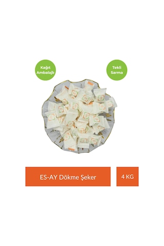 Esay Şeker Tekli Sarma Küp Şeker Kağıtlı 4 KG
