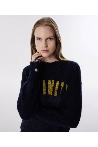 Twist Eskitme Efektli Lacivert Kadın Kazak Tw6250050265 Lacivert