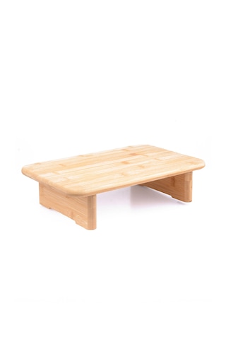 Dikdörtgen Bambu Ayaklı Kesme Tahtası, 33x20x8 Cm Açık Bej