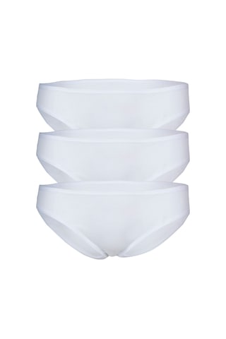 Bsm 3'lü Kadın Beyaz Pamuklu Kaşkorse Bikini Külot Beyaz