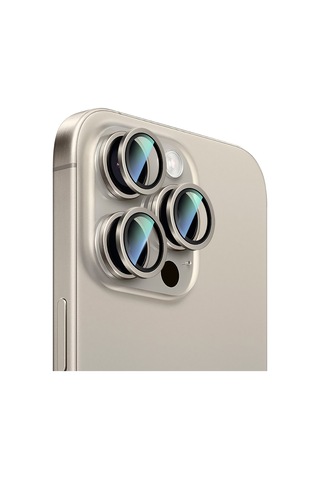 Apple Uyumlu iPhone 16 Pro Max Caseworld Alloy Two-color Serisi Lens Koruyucu Gri